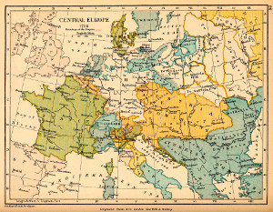 Historical Map of Central Europe in 1789